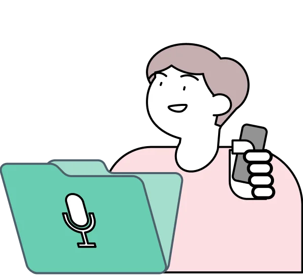 スマホで会話しているイラスト